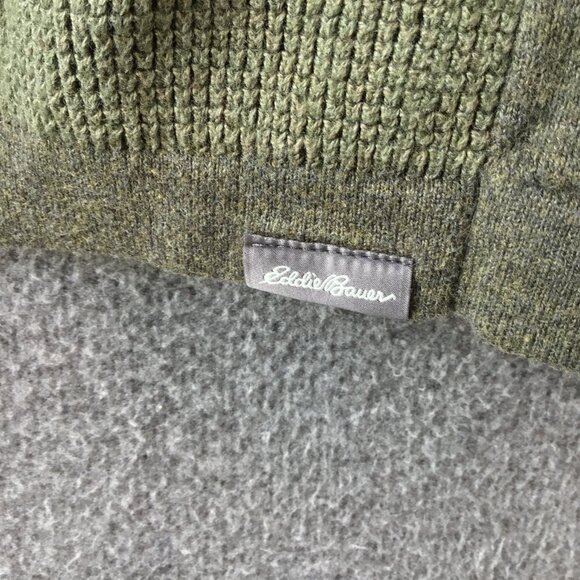 Eddie Bauer Mens TXL Olive Green Crew Neck Textured Sweater - Picture 6 of 8